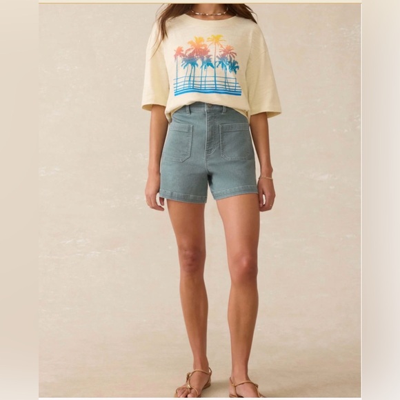 Faherty Pants - Faherty Stretch Terry Shorts Size 28 Ocean Glass